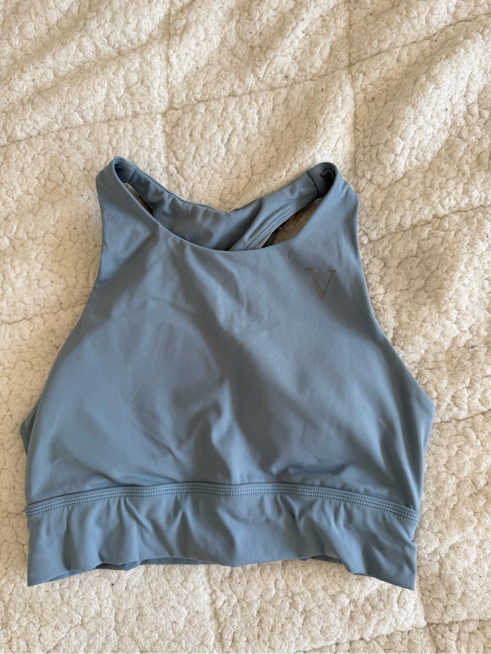 High-Neck Blue Sports Bra